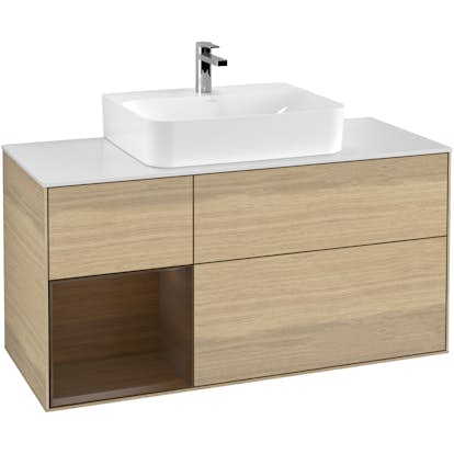 Tvättställsskåp Villeroy & Boch Finion med 3 Lådor Hylla och Bänkskiva för Centrerat Tvättställ