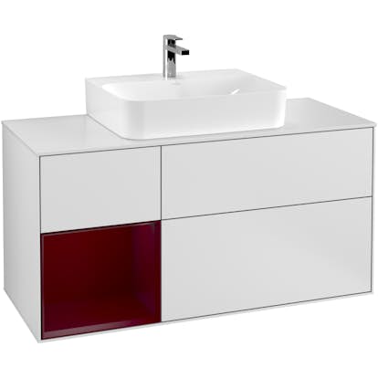 Tvättställsskåp Villeroy & Boch Finion med 3 Lådor Hylla och Bänkskiva för Centrerat Tvättställ