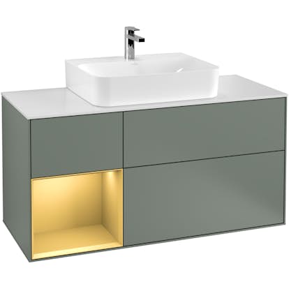 Tvättställsskåp Villeroy & Boch Finion med 3 Lådor Hylla och Bänkskiva för Centrerat Tvättställ