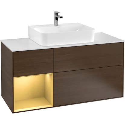 Tvättställsskåp Villeroy & Boch Finion med 3 Lådor Hylla och Bänkskiva för Centrerat Tvättställ