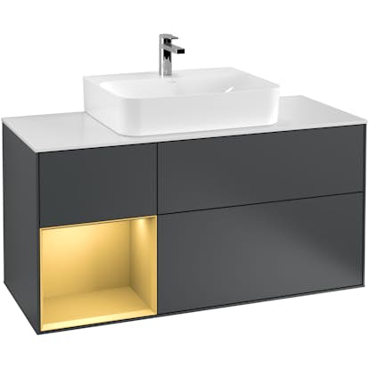 Tvättställsskåp Villeroy & Boch Finion med 3 Lådor Hylla och Bänkskiva för Centrerat Tvättställ