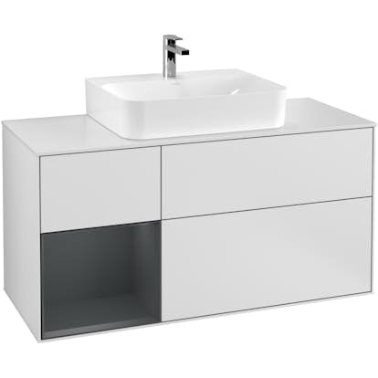 Tvättställsskåp Villeroy & Boch Finion med 3 Lådor Hylla och Bänkskiva för Centrerat Tvättställ