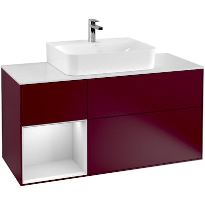 Tvättställsskåp Villeroy & Boch Finion med 3 Lådor Hylla och Bänkskiva för Centrerat Tvättställ