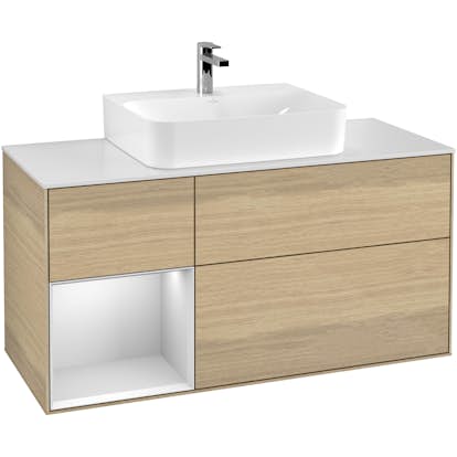 Tvättställsskåp Villeroy & Boch Finion med 3 Lådor Hylla och Bänkskiva för Centrerat Tvättställ