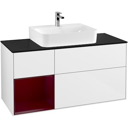 Tvättställsskåp Villeroy & Boch Finion med 3 Lådor Hylla och Bänkskiva för Centrerat Tvättställ