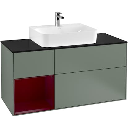 Tvättställsskåp Villeroy & Boch Finion med 3 Lådor Hylla och Bänkskiva för Centrerat Tvättställ