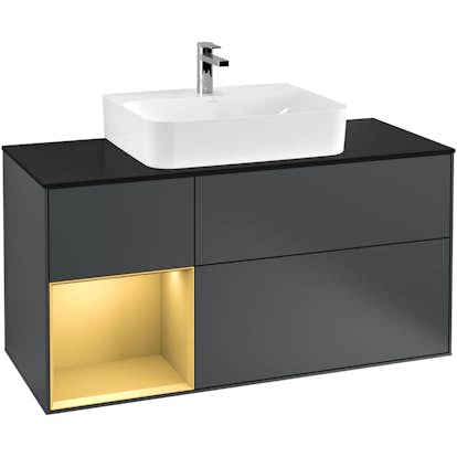 Tvättställsskåp Villeroy & Boch Finion med 3 Lådor Hylla och Bänkskiva för Centrerat Tvättställ