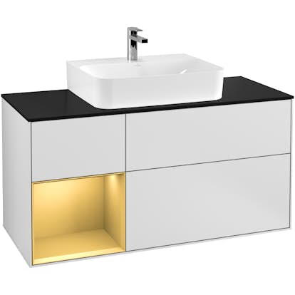 Tvättställsskåp Villeroy & Boch Finion med 3 Lådor Hylla och Bänkskiva för Centrerat Tvättställ
