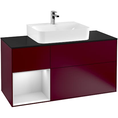 Tvättställsskåp Villeroy & Boch Finion med 3 Lådor Hylla och Bänkskiva för Centrerat Tvättställ