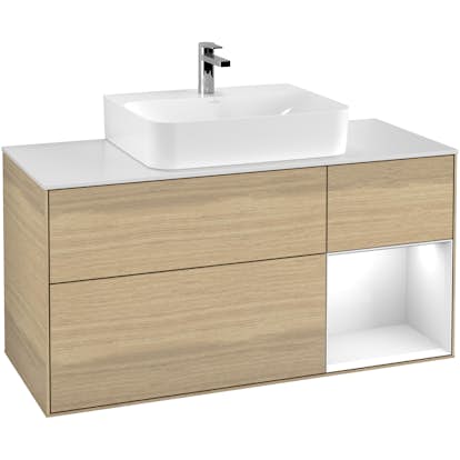 Tvättställsskåp Villeroy & Boch Finion med 3 Lådor Hylla och Bänkskiva för Centrerat Tvättställ