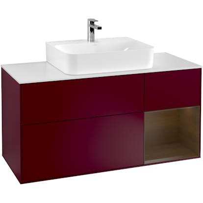 Tvättställsskåp Villeroy & Boch Finion med 3 Lådor Hylla och Bänkskiva för Centrerat Tvättställ