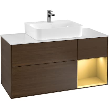 Tvättställsskåp Villeroy & Boch Finion med 3 Lådor Hylla och Bänkskiva för Centrerat Tvättställ