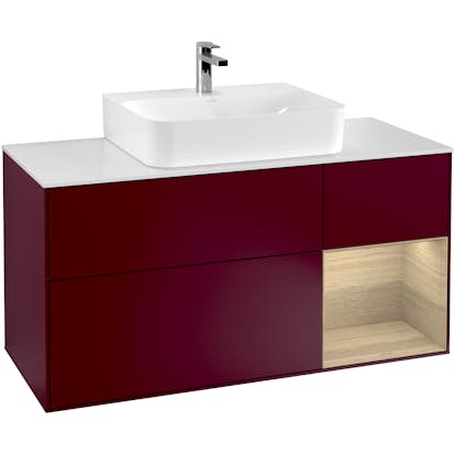 Tvättställsskåp Villeroy & Boch Finion med 3 Lådor Hylla och Bänkskiva för Centrerat Tvättställ