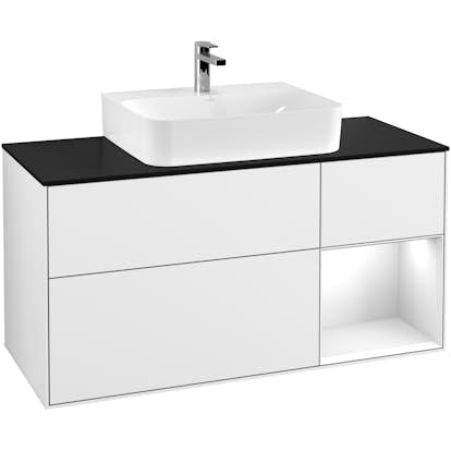 Tvättställsskåp Villeroy & Boch Finion med 3 Lådor Hylla och Bänkskiva för Centrerat Tvättställ