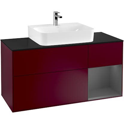 Tvättställsskåp Villeroy & Boch Finion med 3 Lådor Hylla och Bänkskiva för Centrerat Tvättställ