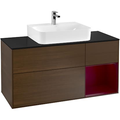 Tvättställsskåp Villeroy & Boch Finion med 3 Lådor Hylla och Bänkskiva för Centrerat Tvättställ