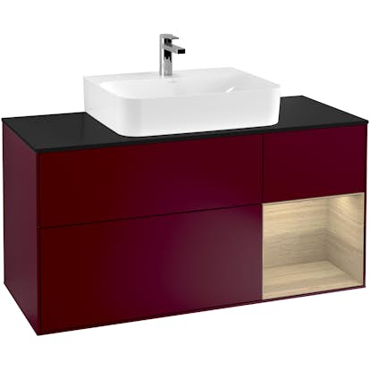 Tvättställsskåp Villeroy & Boch Finion med 3 Lådor Hylla och Bänkskiva för Centrerat Tvättställ