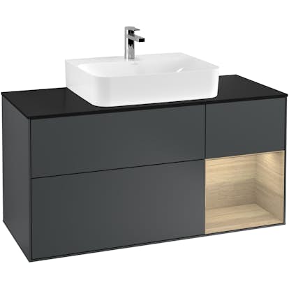 Tvättställsskåp Villeroy & Boch Finion med 3 Lådor Hylla och Bänkskiva för Centrerat Tvättställ