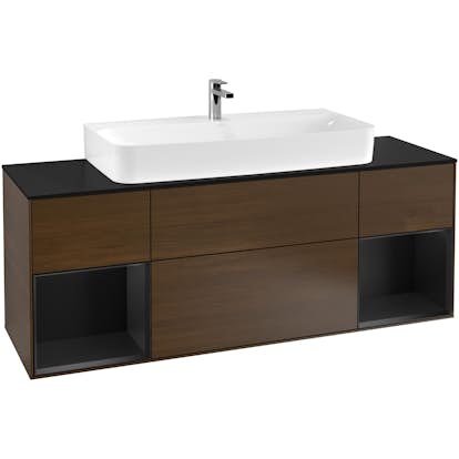 Tvättställsskåp Villeroy & Boch Finion med Två Hyllor och Bänkskiva för Centrerat Tvättställ