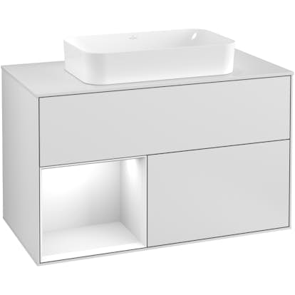 Tvättställsskåp Villeroy & Boch Finion med 2 Lådor Hylla och Bänkskiva för Fristående Tvättställ