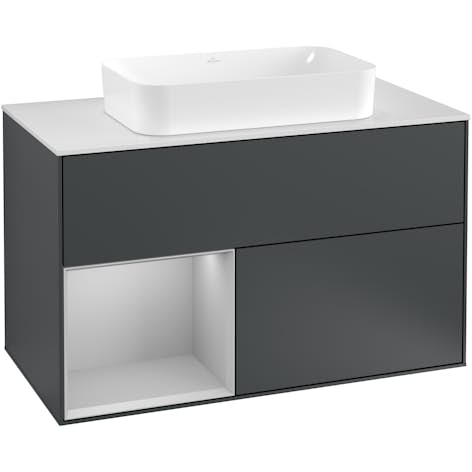 Tvättställsskåp Villeroy & Boch Finion med 2 Lådor Hylla och Bänkskiva för Fristående Tvättställ