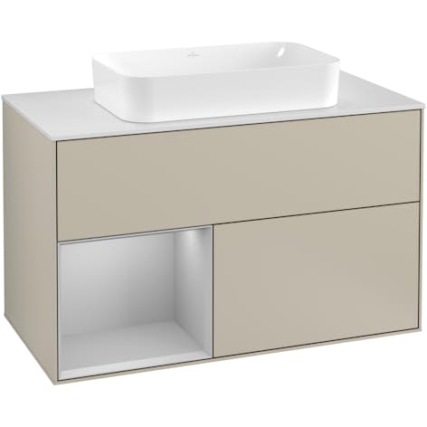 Tvättställsskåp Villeroy & Boch Finion med 2 Lådor Hylla och Bänkskiva för Fristående Tvättställ