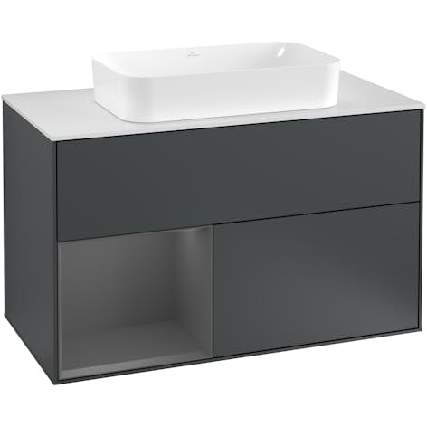 Tvättställsskåp Villeroy & Boch Finion med 2 Lådor Hylla och Bänkskiva för Fristående Tvättställ