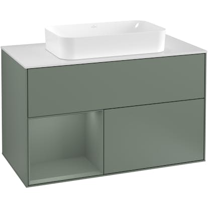 Tvättställsskåp Villeroy & Boch Finion med 2 Lådor Hylla och Bänkskiva för Fristående Tvättställ