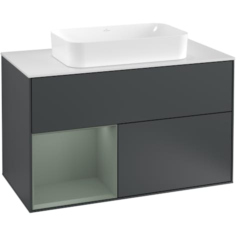 Tvättställsskåp Villeroy & Boch Finion med 2 Lådor Hylla och Bänkskiva för Fristående Tvättställ