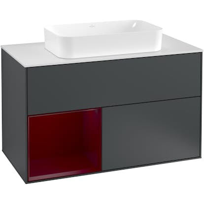 Tvättställsskåp Villeroy & Boch Finion med 2 Lådor Hylla och Bänkskiva för Fristående Tvättställ