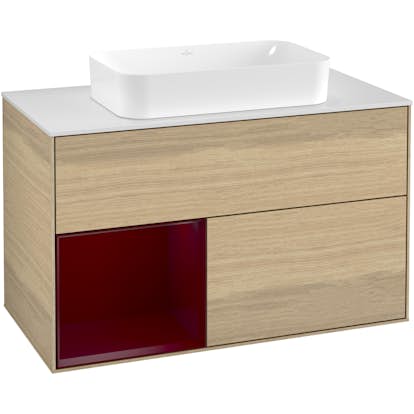 Tvättställsskåp Villeroy & Boch Finion med 2 Lådor Hylla och Bänkskiva för Fristående Tvättställ