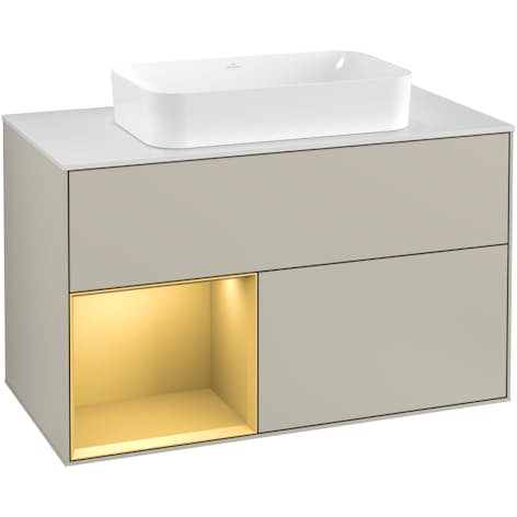Tvättställsskåp Villeroy & Boch Finion med 2 Lådor Hylla och Bänkskiva för Fristående Tvättställ