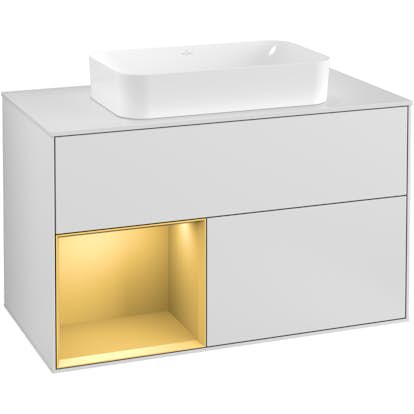 Tvättställsskåp Villeroy & Boch Finion med 2 Lådor Hylla och Bänkskiva för Fristående Tvättställ