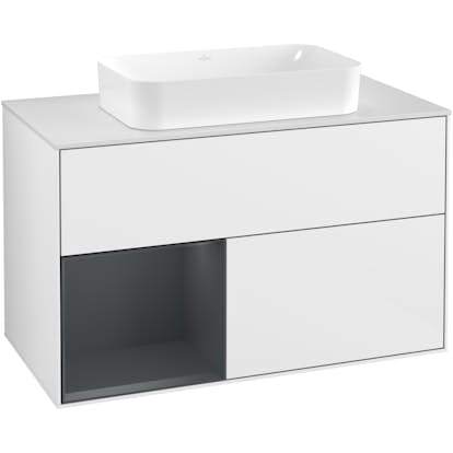 Tvättställsskåp Villeroy & Boch Finion med 2 Lådor Hylla och Bänkskiva för Fristående Tvättställ