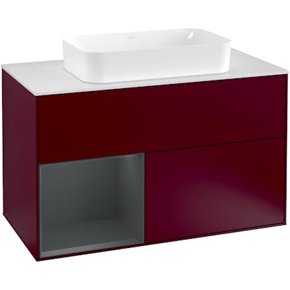 Tvättställsskåp Villeroy & Boch Finion med 2 Lådor Hylla och Bänkskiva för Fristående Tvättställ