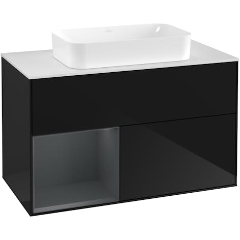 Tvättställsskåp Villeroy & Boch Finion med 2 Lådor Hylla och Bänkskiva för Fristående Tvättställ