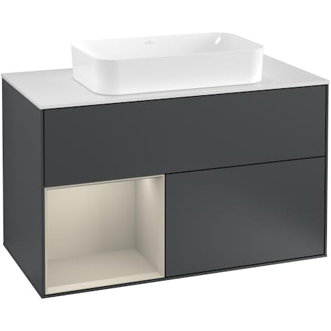 Tvättställsskåp Villeroy & Boch Finion med 2 Lådor Hylla och Bänkskiva för Fristående Tvättställ