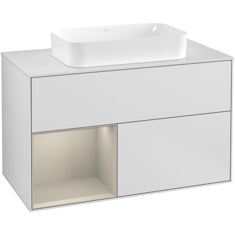 Tvättställsskåp Villeroy & Boch Finion med 2 Lådor Hylla och Bänkskiva för Fristående Tvättställ