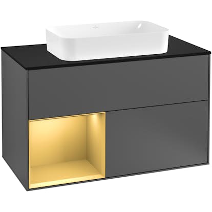 Tvättställsskåp Villeroy & Boch Finion med 2 Lådor Hylla och Bänkskiva för Fristående Tvättställ