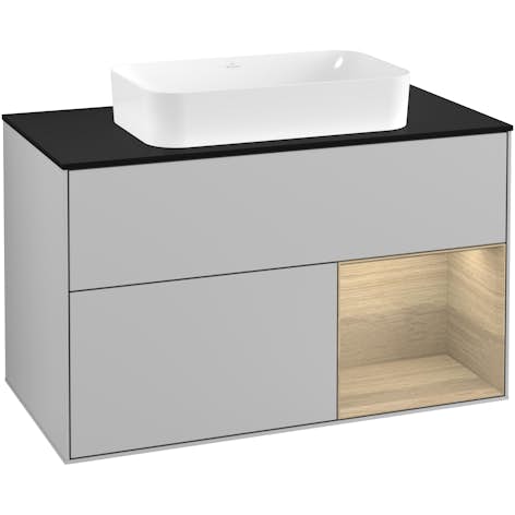 Tvättställsskåp Villeroy & Boch Finion med 2 Lådor Hylla och Bänkskiva för Fristående Tvättställ