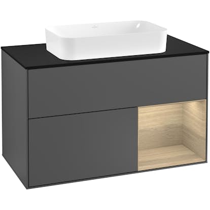 Tvättställsskåp Villeroy & Boch Finion med 2 Lådor Hylla och Bänkskiva för Fristående Tvättställ
