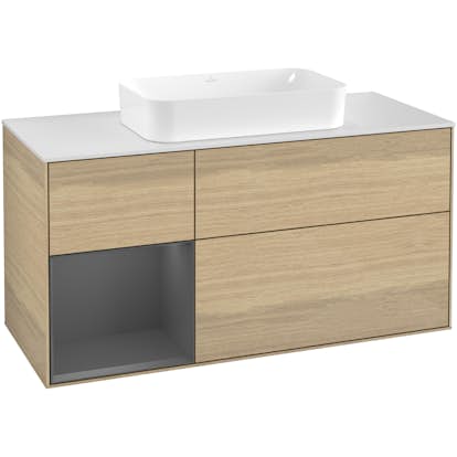 Tvättställsskåp Villeroy & Boch Finion med 3 Lådor Hylla och Bänkskiva för Fristående Tvättställ