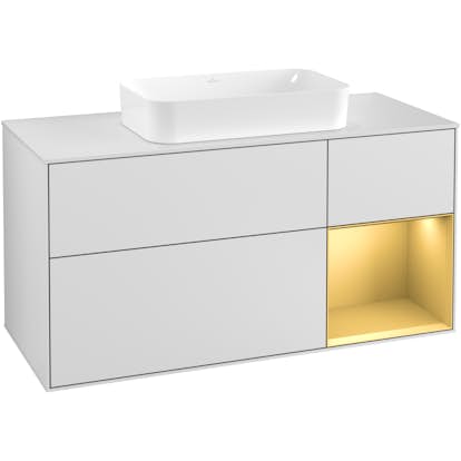 Tvättställsskåp Villeroy & Boch Finion med 3 Lådor Hylla och Bänkskiva för Fristående Tvättställ