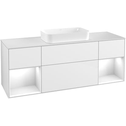 Tvättställsskåp Villeroy & Boch Finion med Två Hyllor och Bänkskiva för Fristående Tvättställ