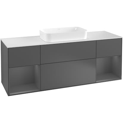 Tvättställsskåp Villeroy & Boch Finion med Två Hyllor och Bänkskiva för Fristående Tvättställ