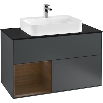 Tvättställsskåp Villeroy & Boch Finion med 2 Lådor Hylla och Bänkskiva för Ytmonterat Tvättställ