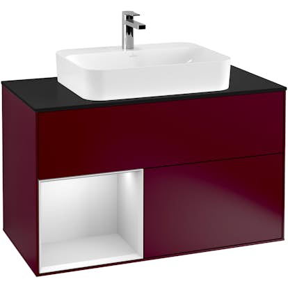 Tvättställsskåp Villeroy & Boch Finion med 2 Lådor Hylla och Bänkskiva för Ytmonterat Tvättställ