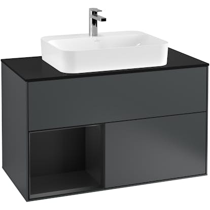 Tvättställsskåp Villeroy & Boch Finion med 2 Lådor Hylla och Bänkskiva för Ytmonterat Tvättställ