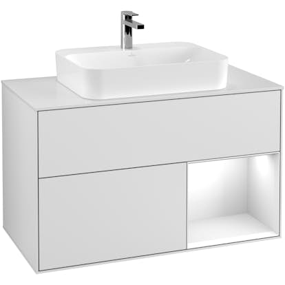 Tvättställsskåp Villeroy & Boch Finion med 2 Lådor Hylla och Bänkskiva för Ytmonterat Tvättställ