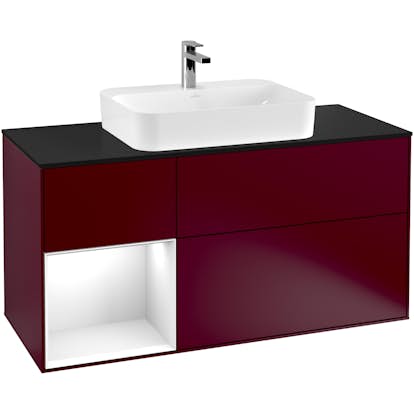 Tvättställsskåp Villeroy & Boch Finion med 3 Lådor Hylla och Bänkskiva för Ytmonterat Tvättställ